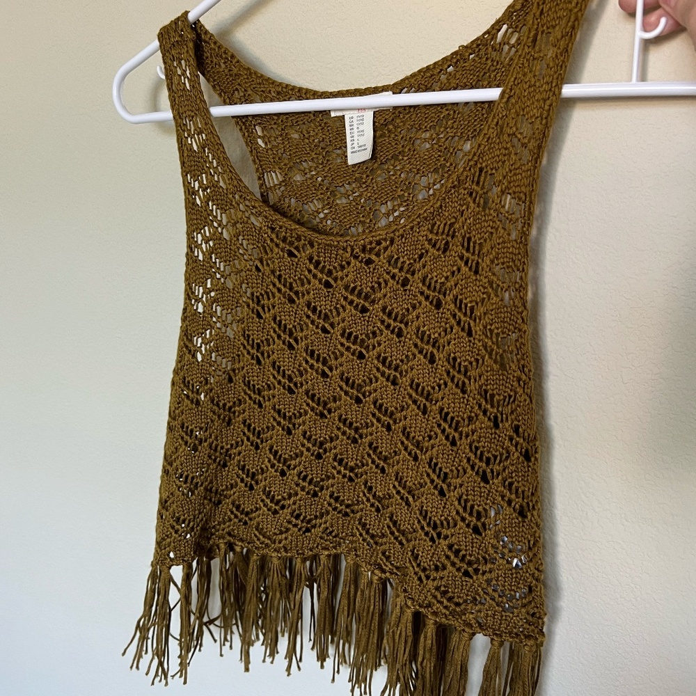 Forever 21 Olive Green Knit Tank Top (Kids Large/Adult Small)